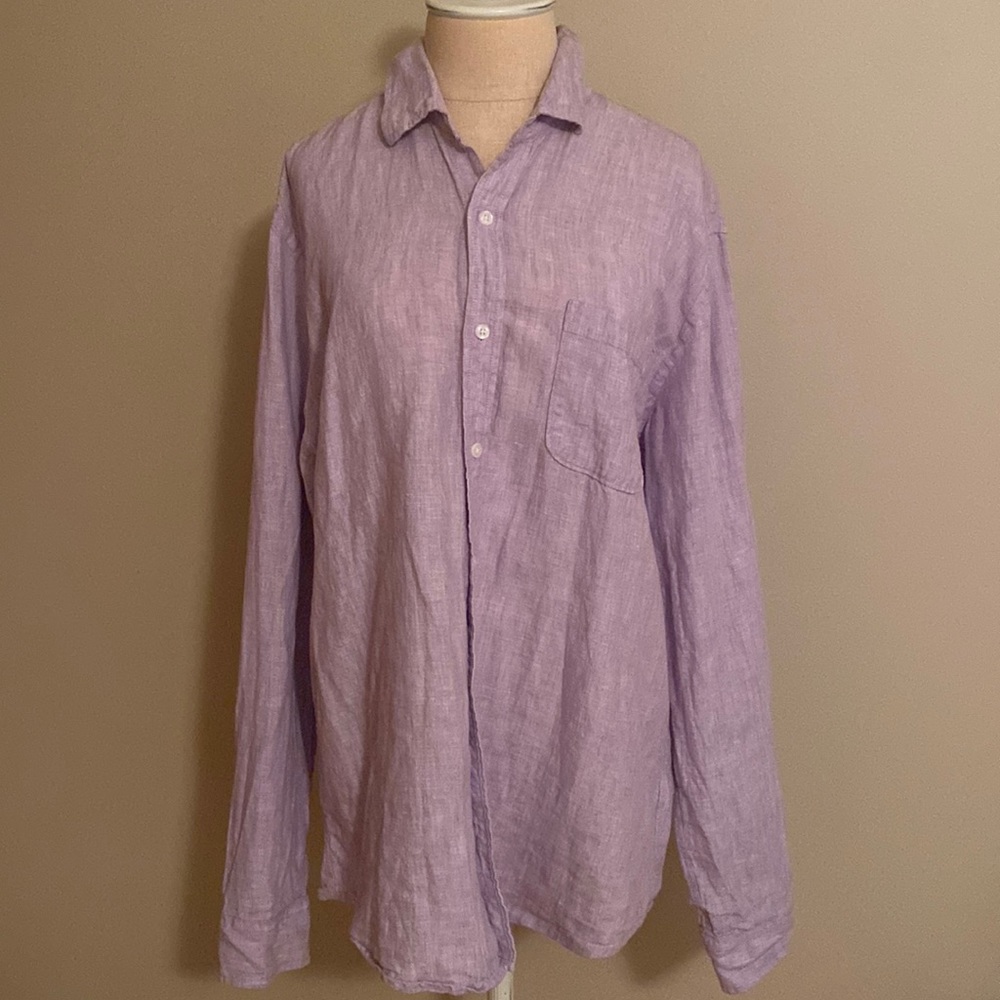 Amazon Essentials Linen Button Down - Picture 2 of 4